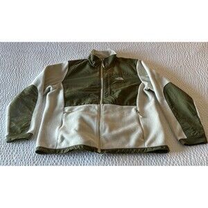 The North Face Jacket Womens XL Green/White Polartec Fleece Comfy Great Shape